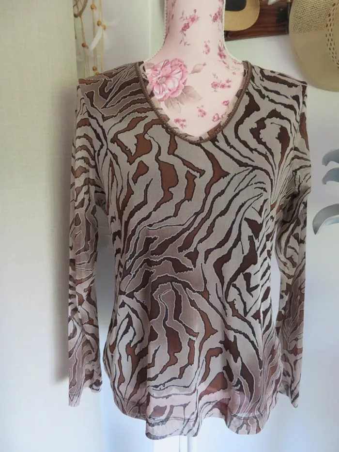 tricot manches longues imprimé - photo numéro 2