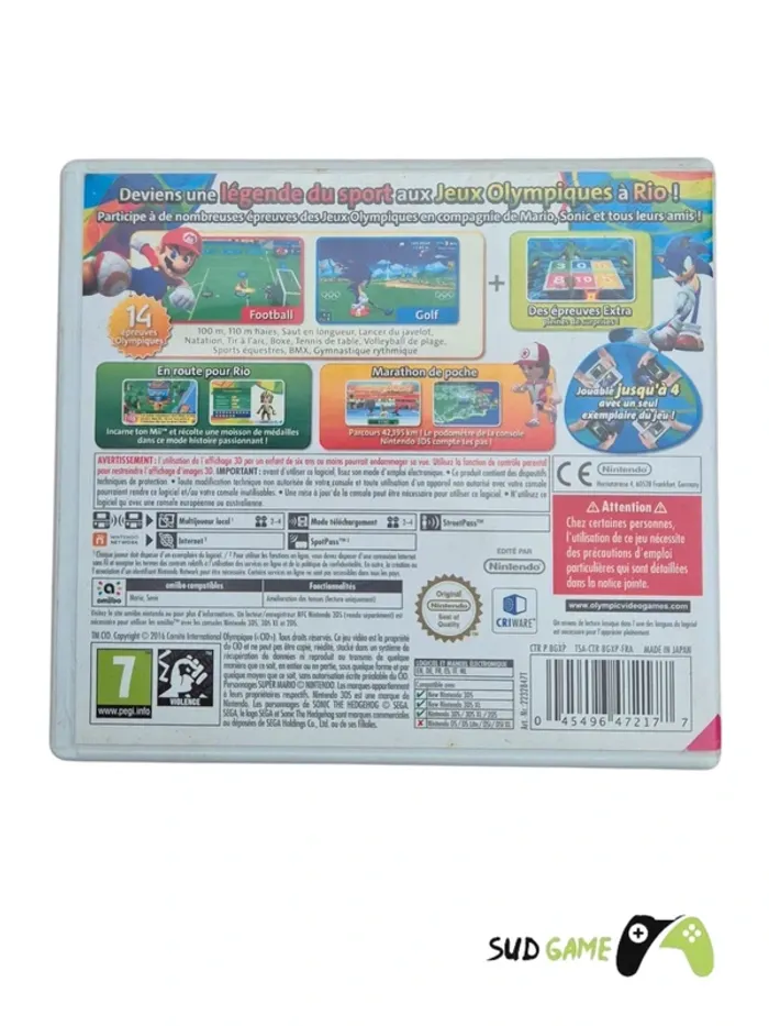 Jeu 3DS " Mario et sonic aux jeux olympiques de Rio 2016" - photo numéro 2