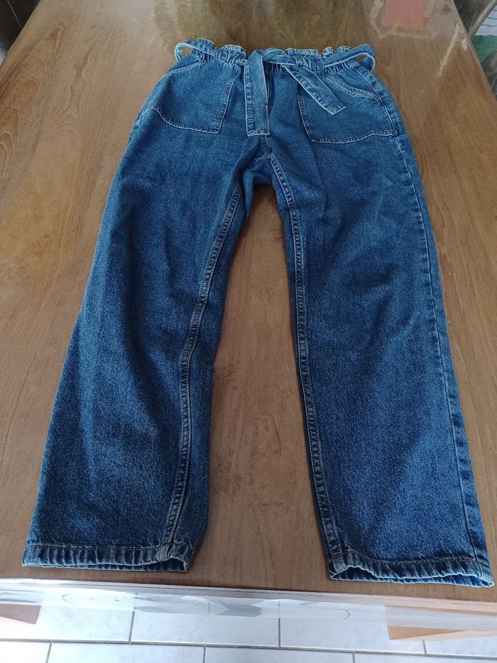 Jean Mom , taille haute et élastique - photo numéro 3