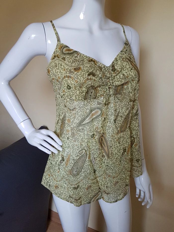 Top en voile anis 40