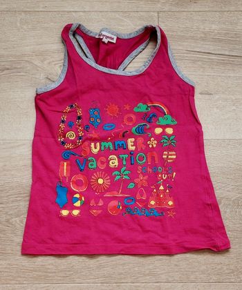 Débardeur fille dos croisé rose fuschia taille 5 ans U Essentiel