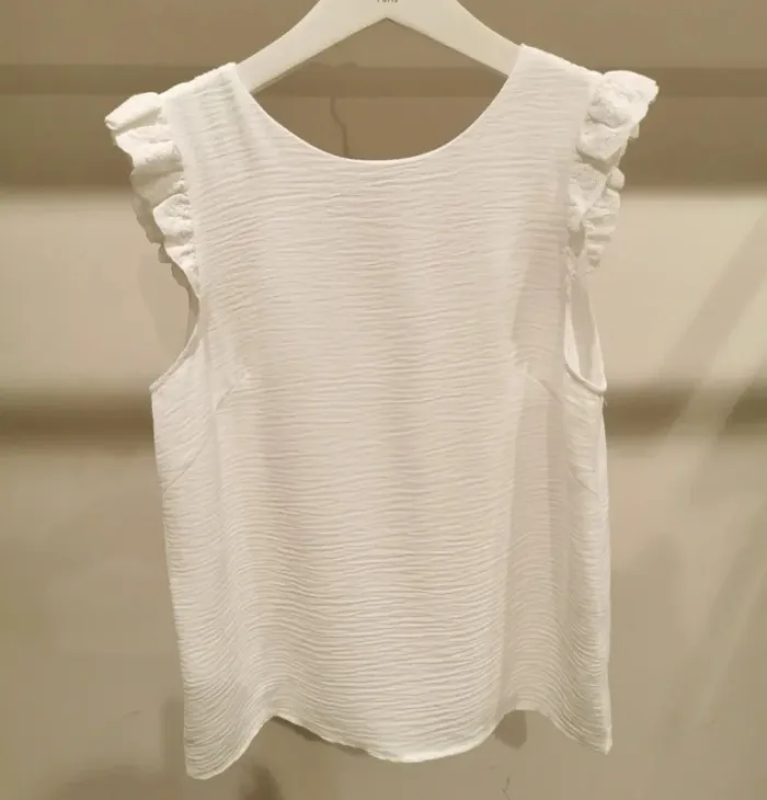 Top en gaze de coton, Réversible, dos dentelle - Neuf - Plusieurs coloris et Tailles disponibles - photo numéro 9