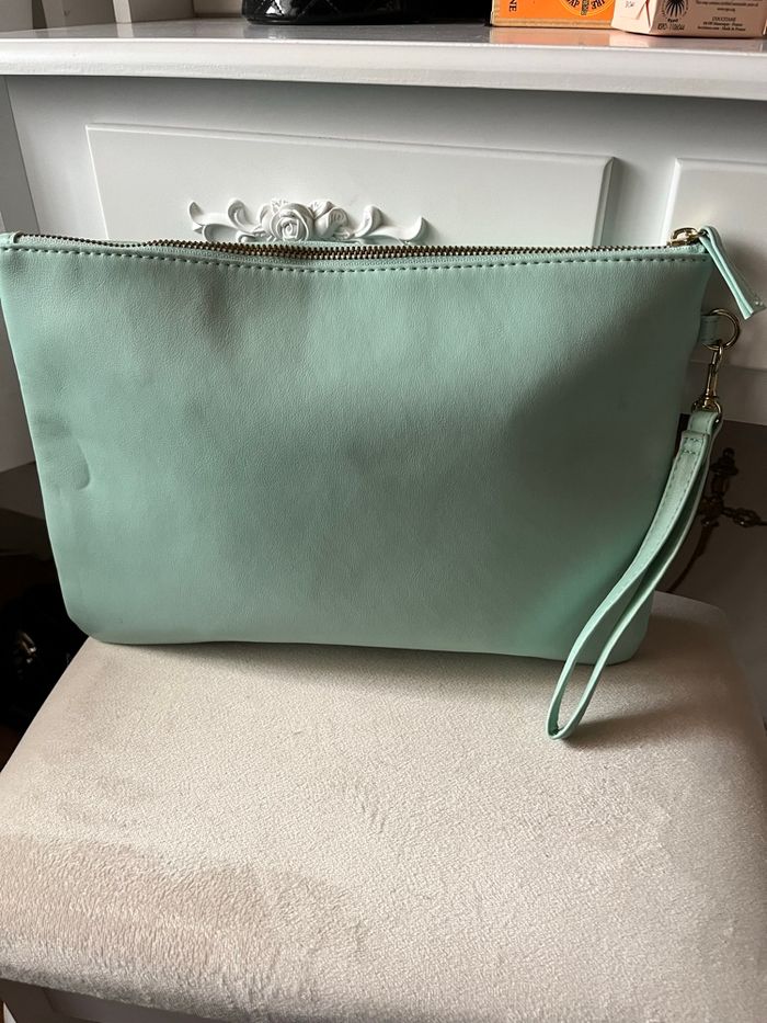 Sac/pochette enveloppe simili cuir mint Atmosphère TBE 🍬 - photo numéro 3