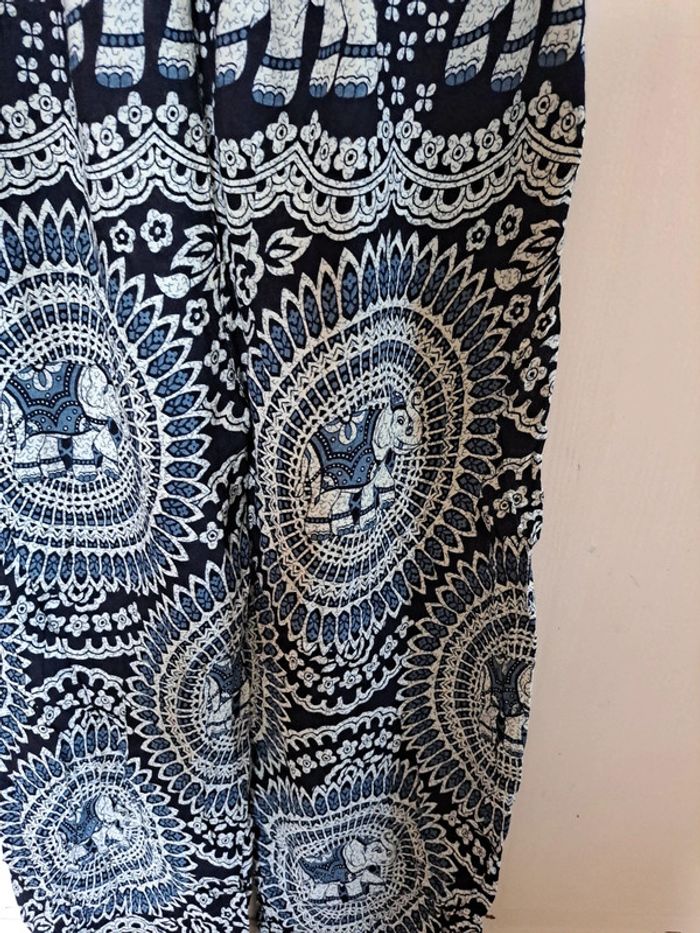 Pantalon léger noir et bleu éléphant 36 - photo numéro 3