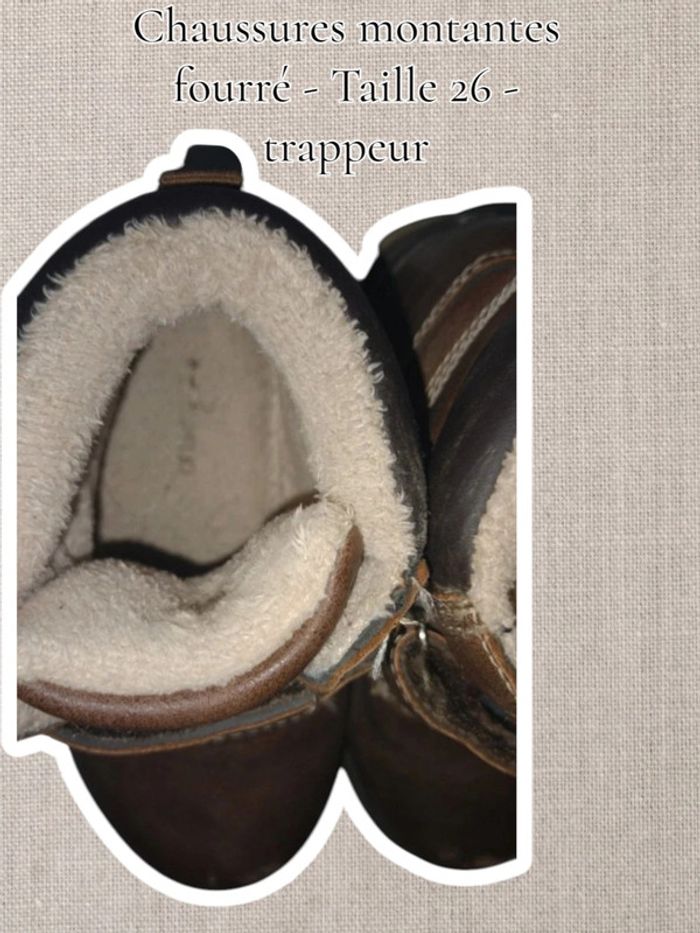Chaussures montantes fourré - Taille 26 - trappeur - photo numéro 2