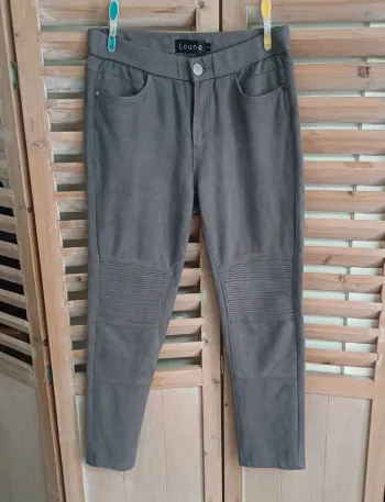 Pantalon gris taille 36 femme douché velours.