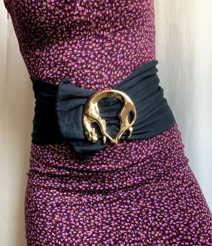 Ceinture de taille panthère vintage kitsch 80s - Taille 80cm - photo numéro 2