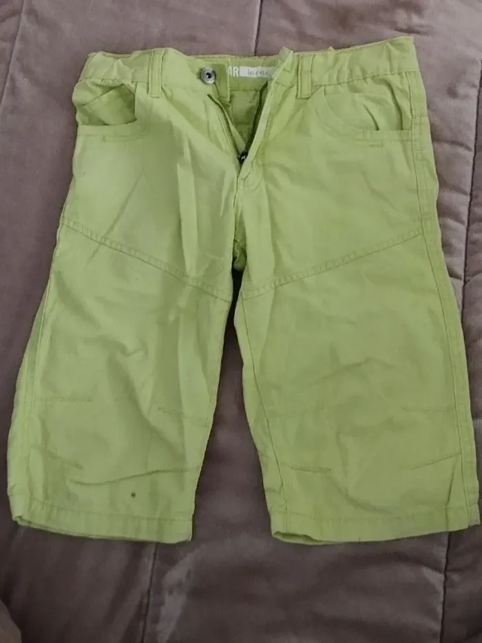 Pantacourt Inextenso jaune vert garçon 10 ans - photo numéro 2