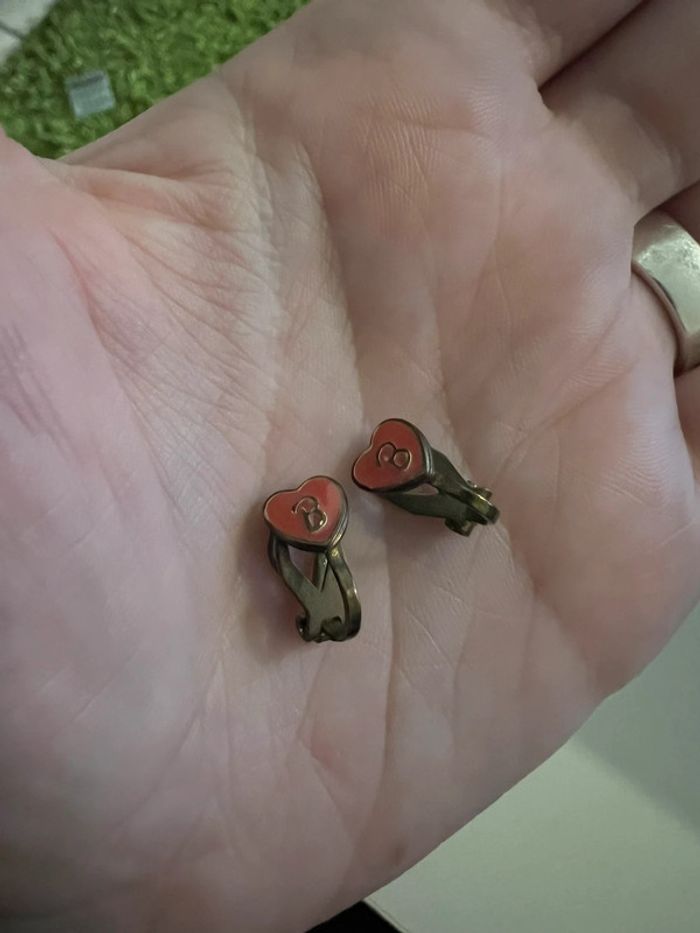 Boucle d’oreille barbie rose et dore a clips y2k - photo numéro 1