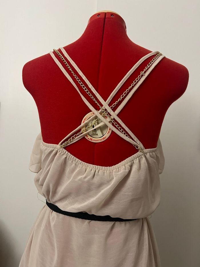 Robe à volants ceinturée beige TDC - photo numéro 2