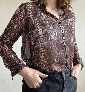 Chemisier fluide transparent imprimé python serpent The Kooples taille S chic tendance