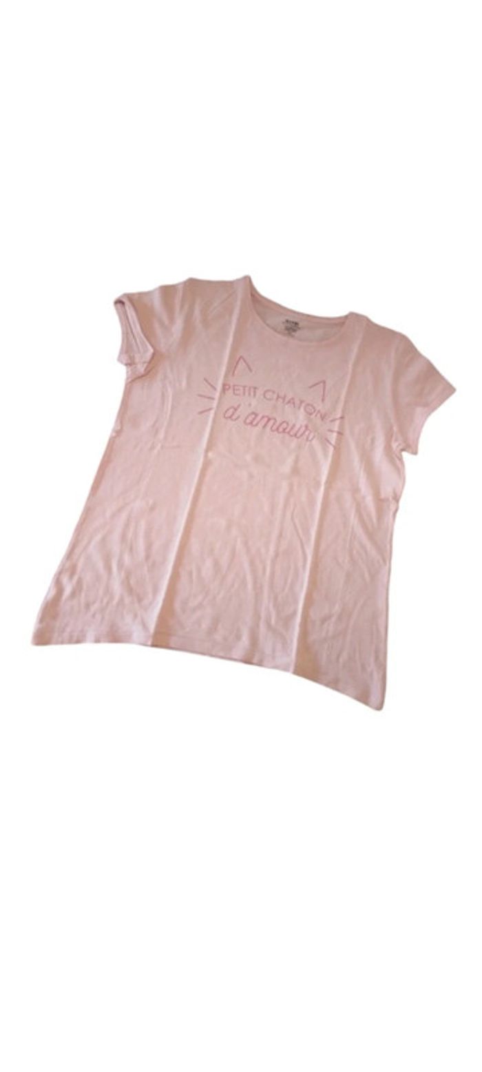 T-shirt rose chat rose 12 ans