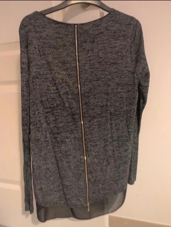 T-shirt noir et Gris manches longues taille s New Look - photo numéro 2