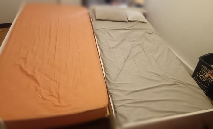 Lit gigogne +2 matelas et draps