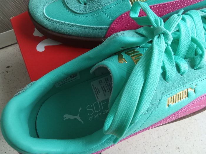 Baskets sneakers femme puma taille 39, sport, fitness , yoga,  bleu vert - menthe   et  rose neuve Sans étiquette, boîte d'origine - photo numéro 5