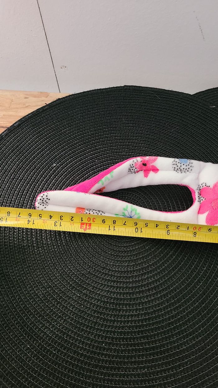 DOUDOU LAPIN CATIMINI FLORAL FLEURS PELUCHE DOUBLE FACE non utilisé - photo numéro 2