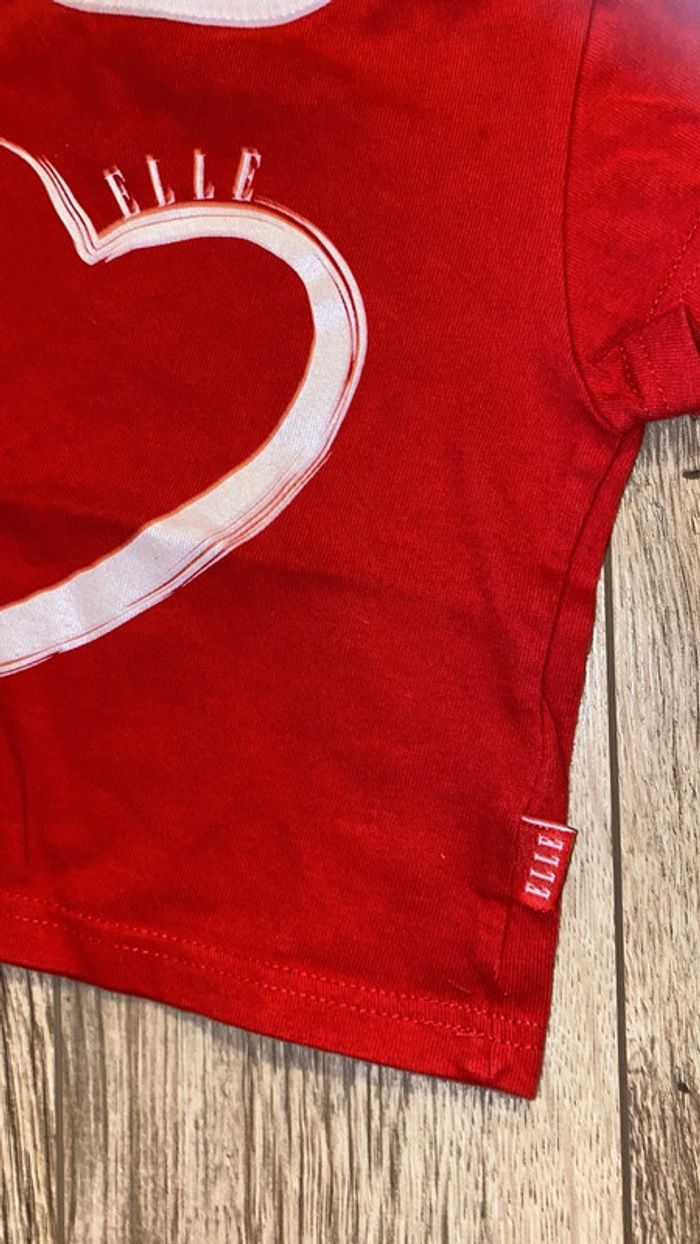 12 mois - superbe tee shirt rouge et blanc ELLE - photo numéro 2