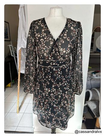 Robe noire fleurie Luxury - Naf Naf