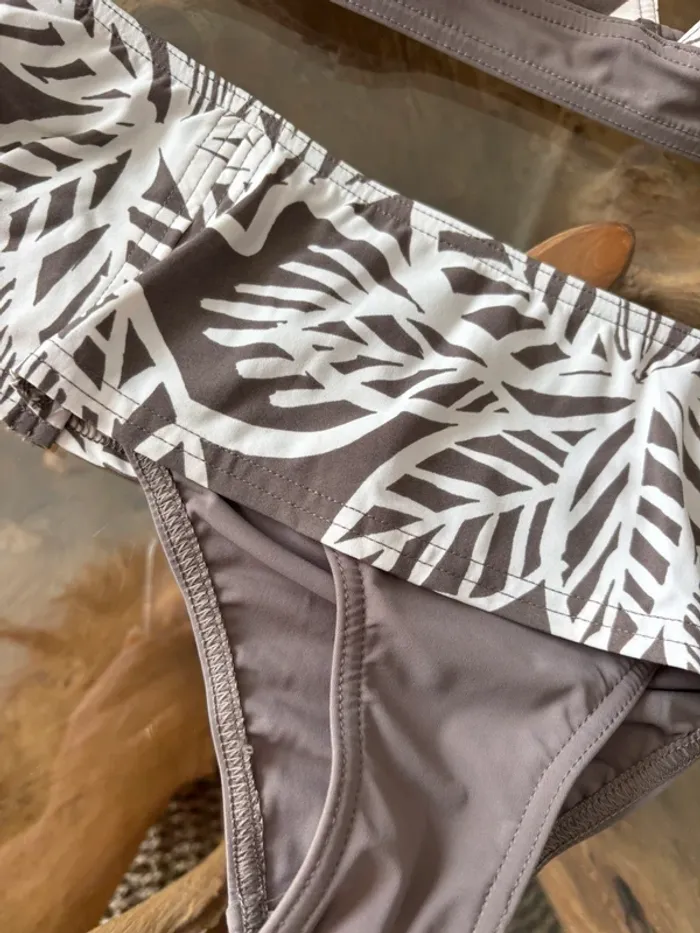 Maillot de bain 2 pièces Livia taupe écru - photo numéro 4