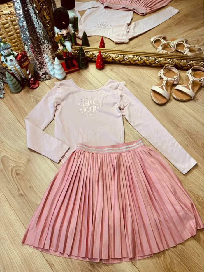 Taille 7-8 ans tenue 2 pièces fete fille Sergent Major rose * étoile * 🎄