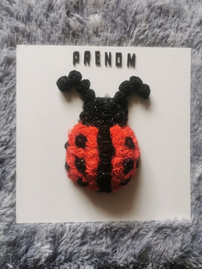 Toile 3D coccinelle avec prénom