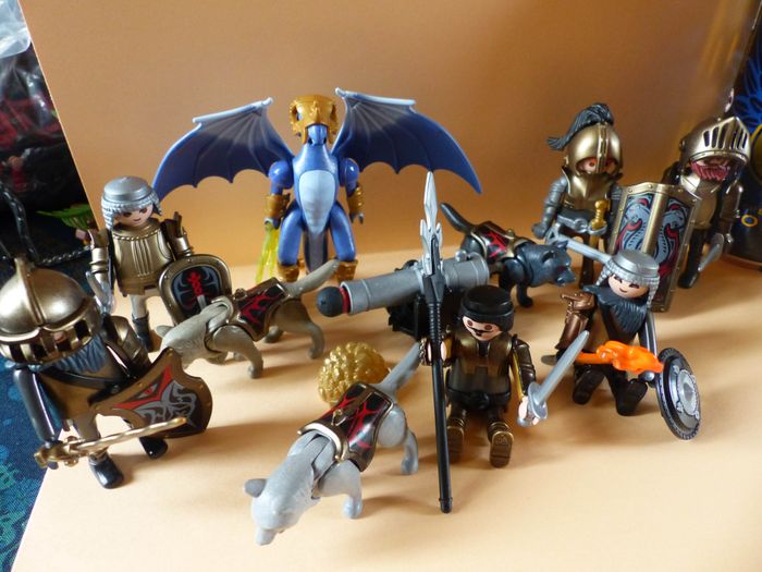 Lot playmobils chevaliers du dragon bleu - photo numéro 2
