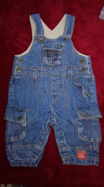 Salopette jean bleu légère 3 mois garçon p'tit bisou