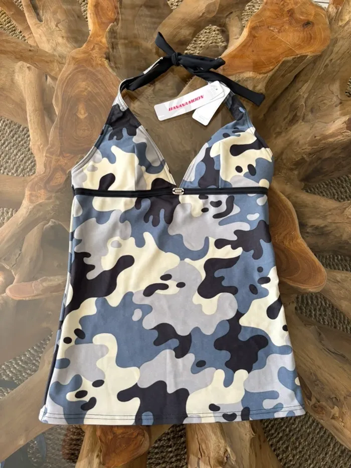 Haut de maillot de bain tankini Banana Moon tâches bleues