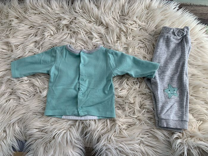 Pyjama turquoise et gris - photo numéro 3
