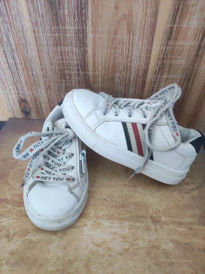 Basket blanc bande tricolore / Saxo Blues - 25