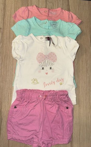 Ensemble de 3 tshirts et 1 short fille Orchestra 