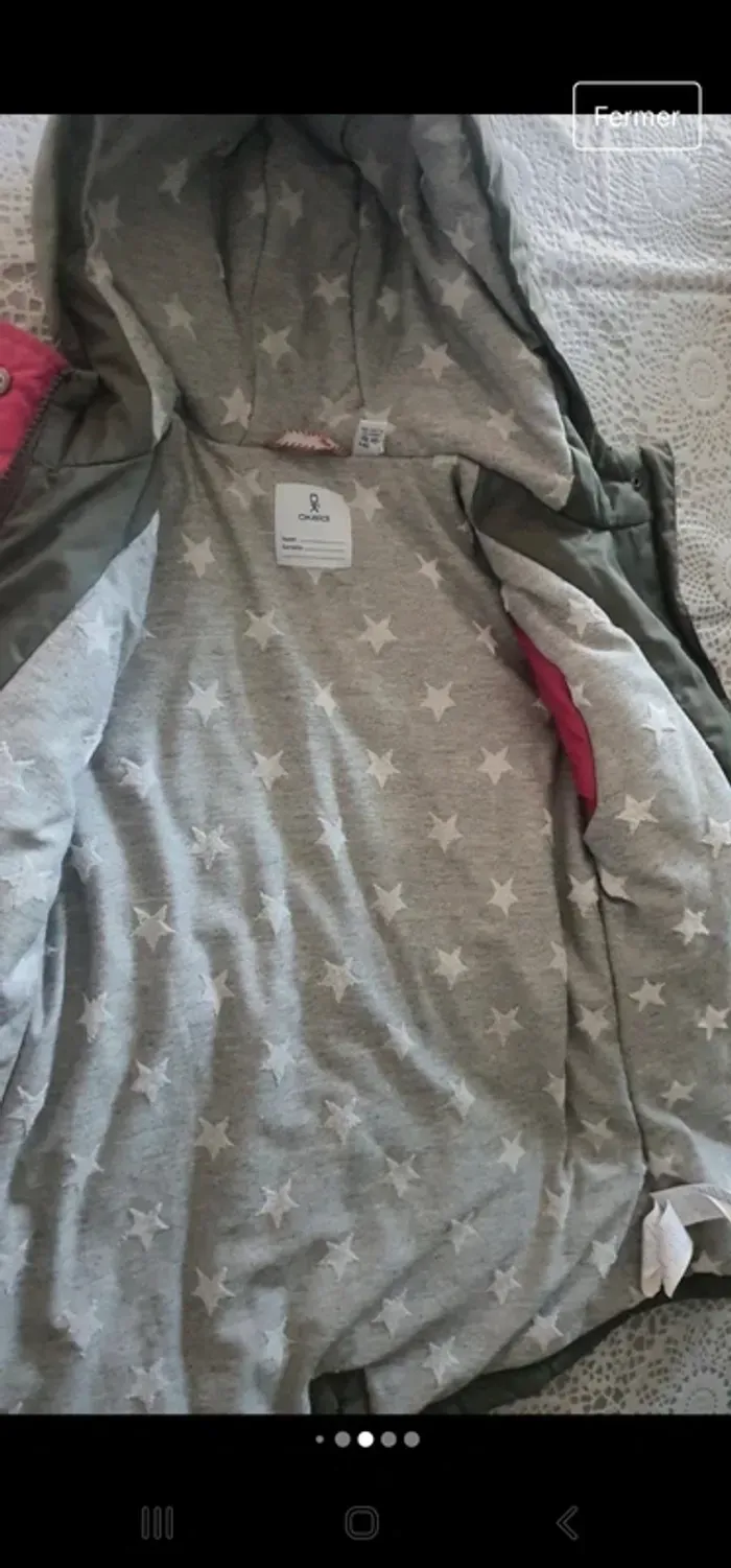 Manteau doubler chaud et imperméable 10 ans fille - photo numéro 2