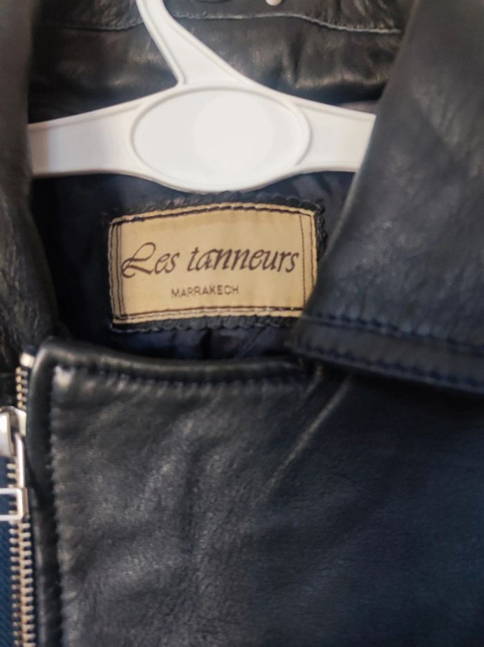 Manteau cuir noir 8 ans Les tanneurs Marrakech - photo numéro 2