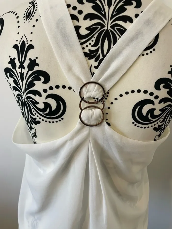 Débardeur blouse Morgan taille 38 blanc dos croisée boucle - photo numéro 5