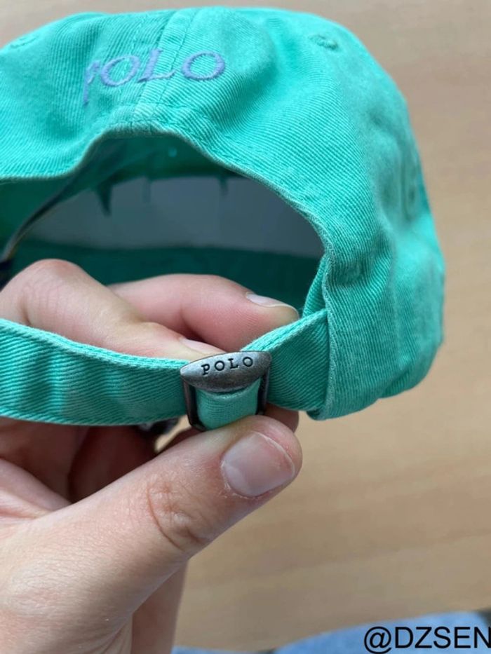 Casquet Ralph Lauren Neuve Turquoise logo brodé - photo numéro 6