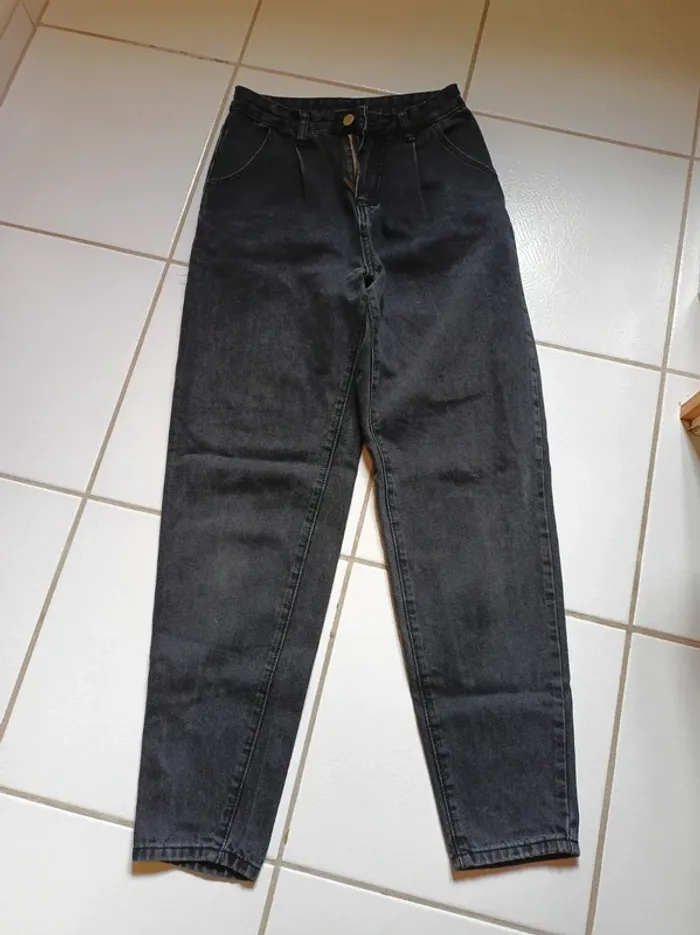 Jeans fille gris noir Shein