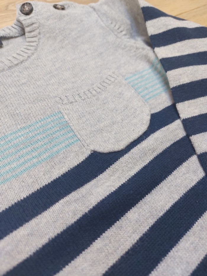Pull rayé en coton In Extenso 86 cm (18 mois) - photo numéro 3