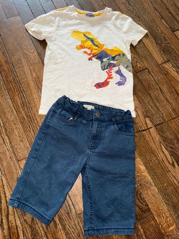 T-shirt sergent major et short denim okaidi 8 ans