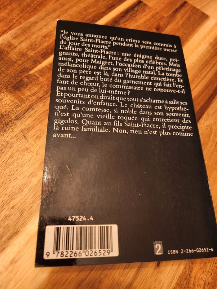 L'affaire Saint Fiacre Simenon Maigret - photo numéro 2