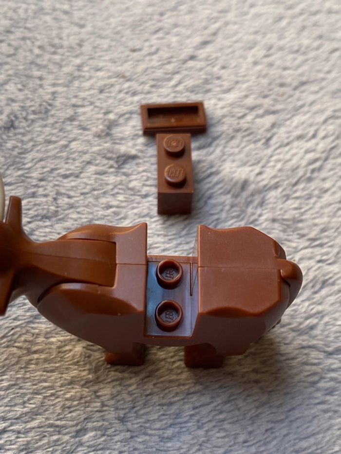 Lego vache Cow with Light Nougat Muzzle and White Spot on Head Pattern with Long Horns - photo numéro 9