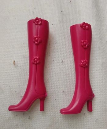 🌈Bottes Rose Barbie Mattel à clipper🌈