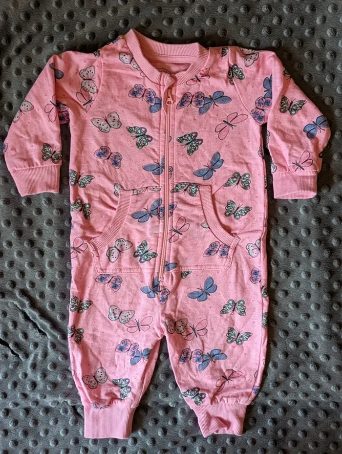 Pyjama léger fermeture éclair bébé 6 mois Action #papillons #rose #été - photo numéro 8