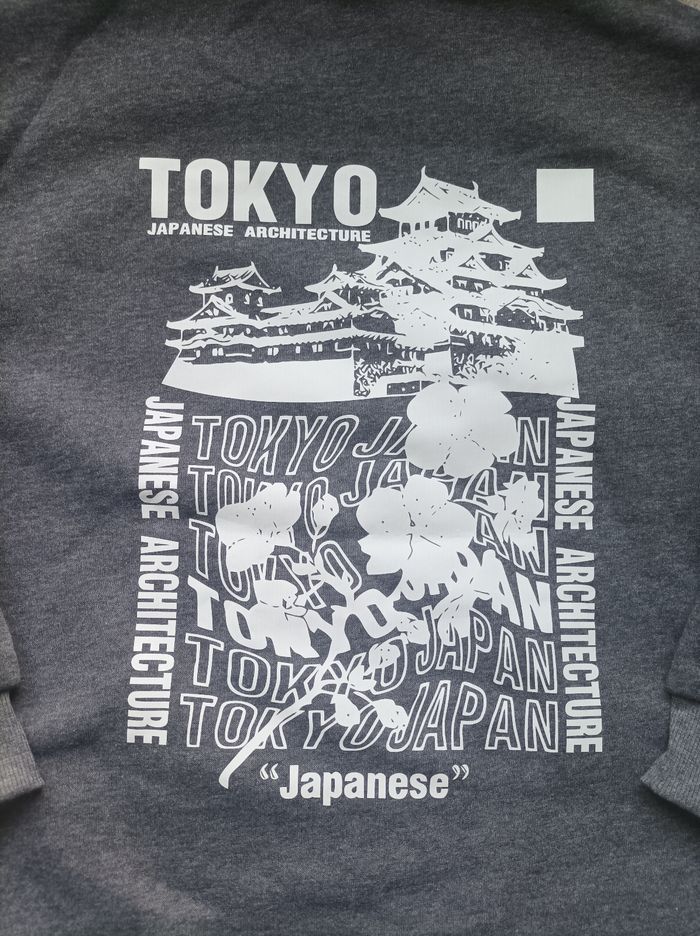 Sweats hoodie Tokyo japanese fashion gris foncé taille M ou S - photo numéro 4