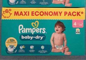 Lot de 2 paquets couches Pampers T4 x108