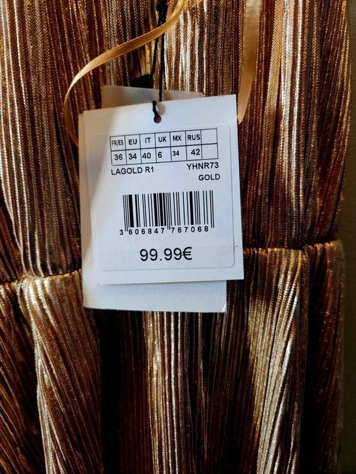 Robe longue dorée Naf Naf - photo numéro 5
