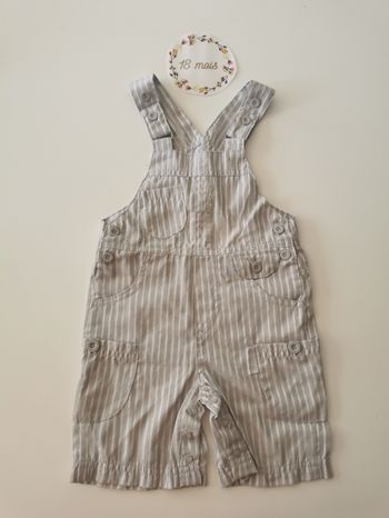 Salopette bébé grise à rayure blanche 18 mois de la marque dirkje neuf avec étiquette