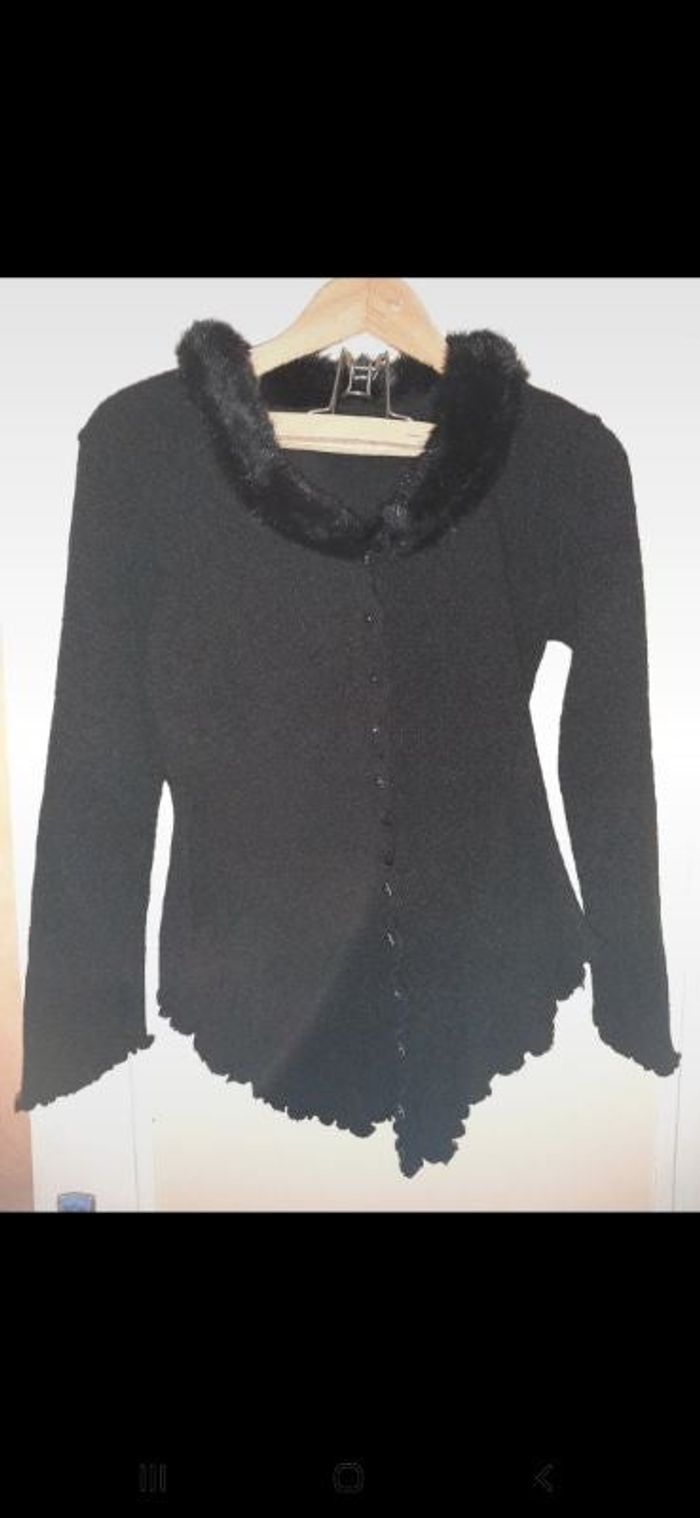 Gilet T 40 noir BREAL Col fourrure
