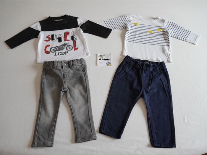 Lot n°2 Vêtements 6 mois : 10 Pantalons + 10 Hauts - photo numéro 5