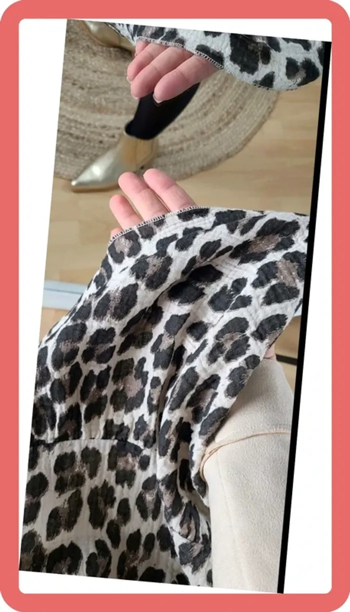 Robe 🐆 léopard - Taille Unique (36-44) - Gaze de coton - Neuve - photo numéro 5