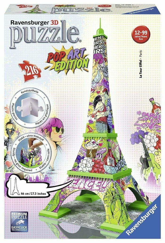 Ravensburger  Puzzle 3D Tour Eiffel Pop Art  216 Pièces 12598